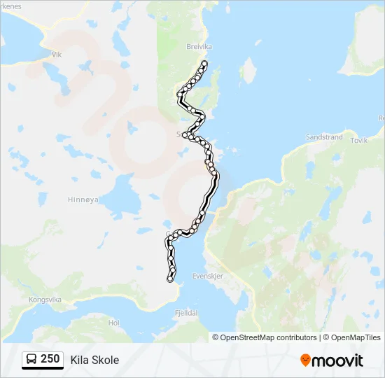 250 Bus Line Map