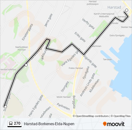 270 bus Line Map