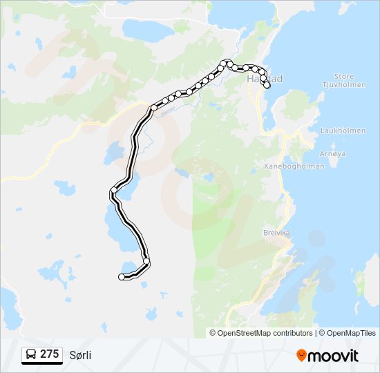 275 Bus Line Map