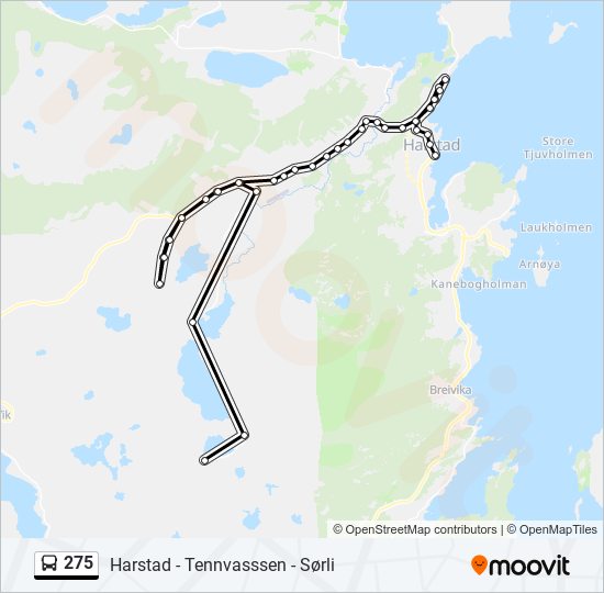 275 bus Line Map