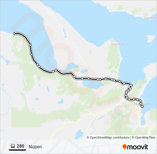 280 Bus Line Map