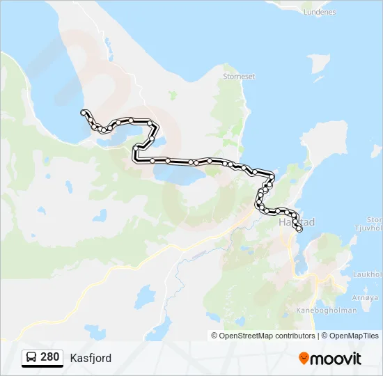 280 Bus Line Map