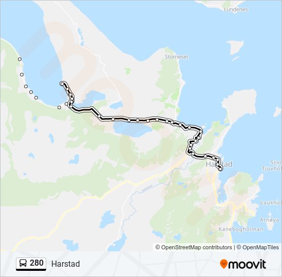 280 bus Line Map