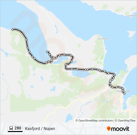280 Bus Line Map