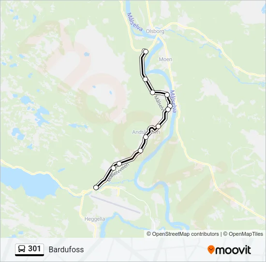301 Bus Line Map