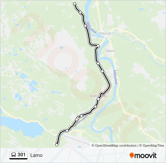 301 Bus Line Map
