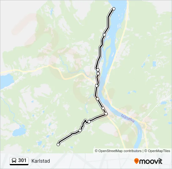 301 Bus Line Map