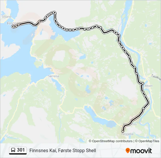 301 Bus Line Map