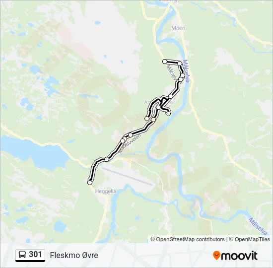 301 Bus Line Map