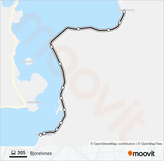 305 Bus Line Map