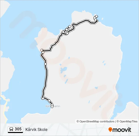 305 Bus Line Map