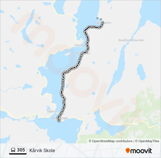 305 Bus Line Map