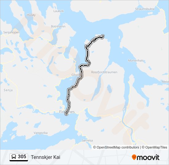 305 Bus Line Map