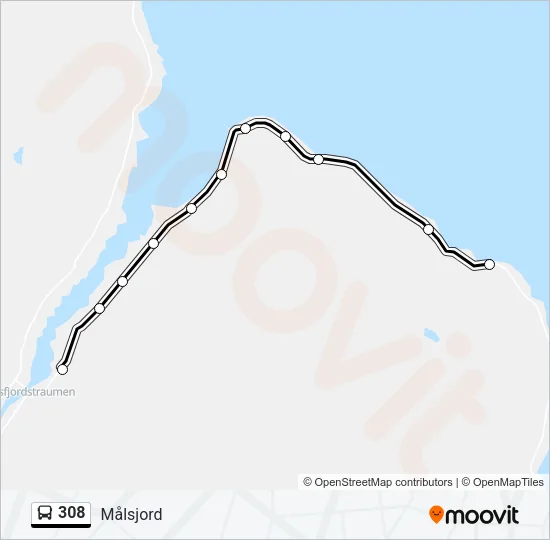 308 Bus Line Map