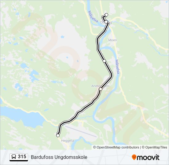 315 Bus Line Map
