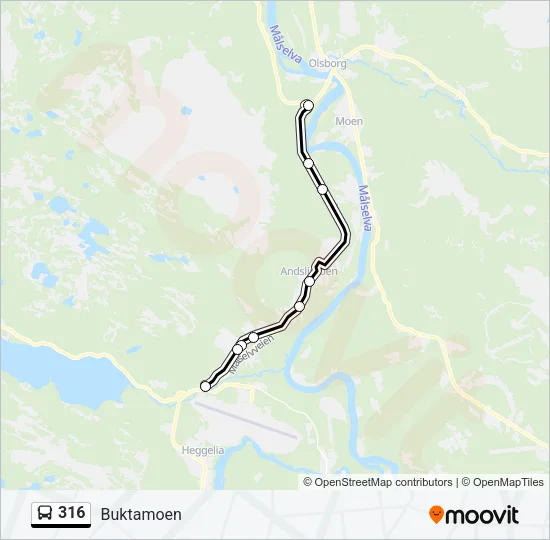 316 Bus Line Map