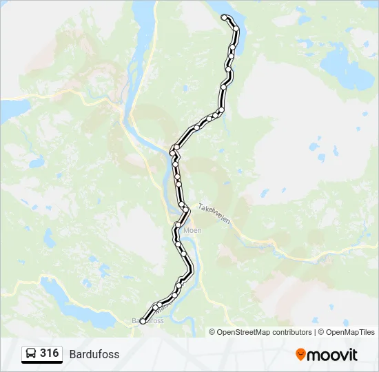 316 Bus Line Map