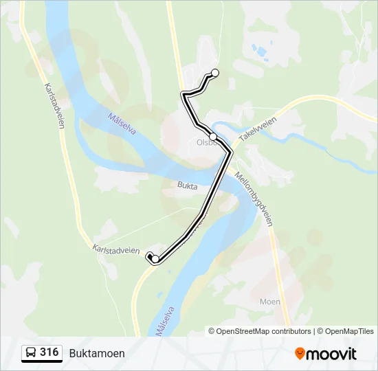 316 Bus Line Map