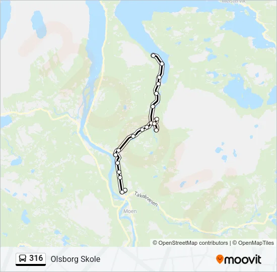 316 Bus Line Map