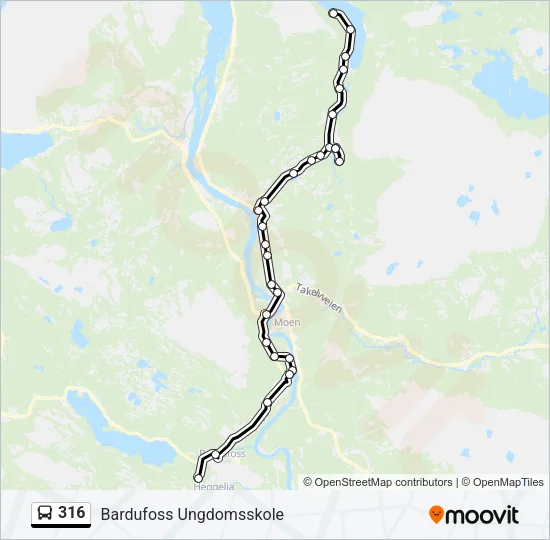 316 Bus Line Map