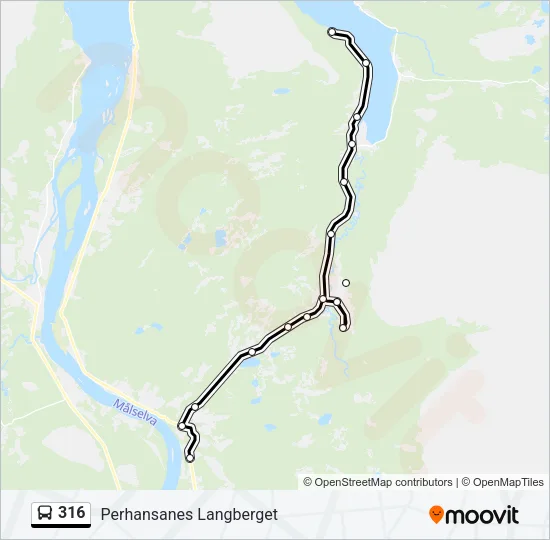 316 Bus Line Map