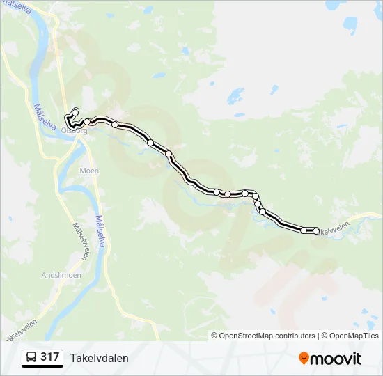 317 Bus Line Map