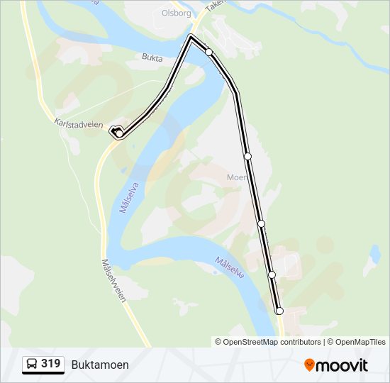 319 Bus Line Map