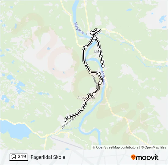 319 Bus Line Map