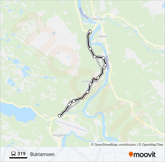 319 Bus Line Map