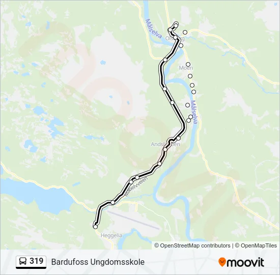 319 Bus Line Map