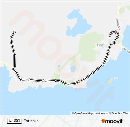 351 Bus Line Map