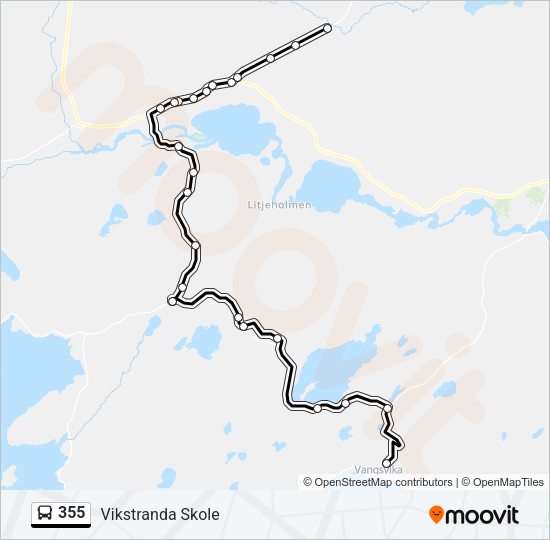 355 Bus Line Map