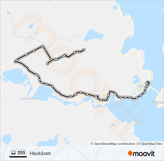 355 bus Line Map