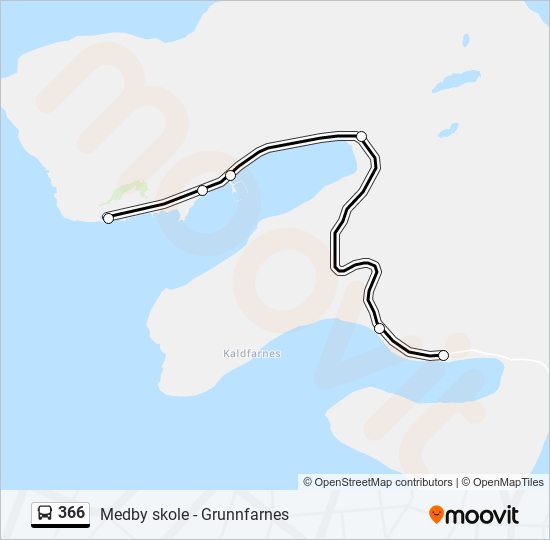 366 bus Line Map