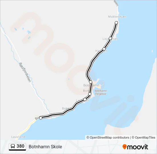 380 Bus Line Map