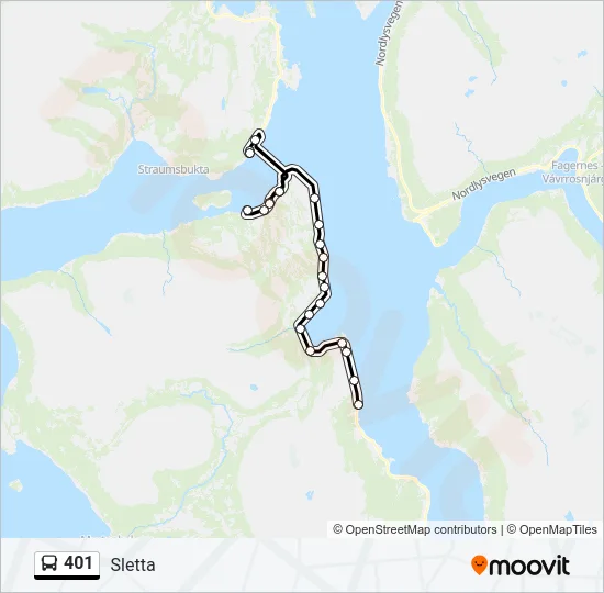 401 Bus Line Map