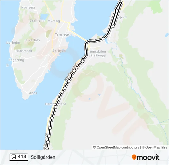 413 Bus Line Map