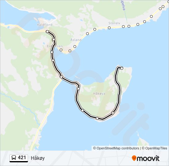421 Bus Line Map