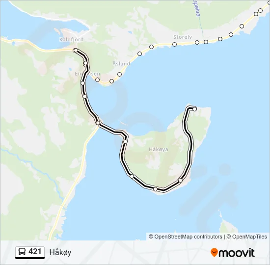 421 Bus Line Map
