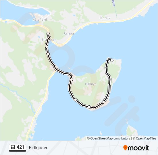 421 Bus Line Map