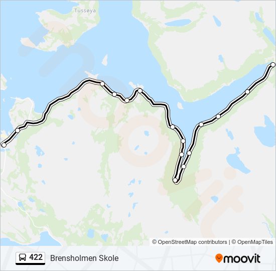 422 bus Line Map