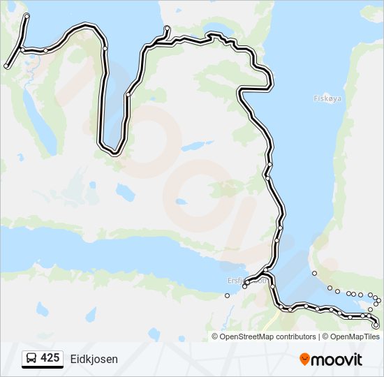 425 Bus Line Map