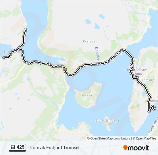 425 bus Line Map