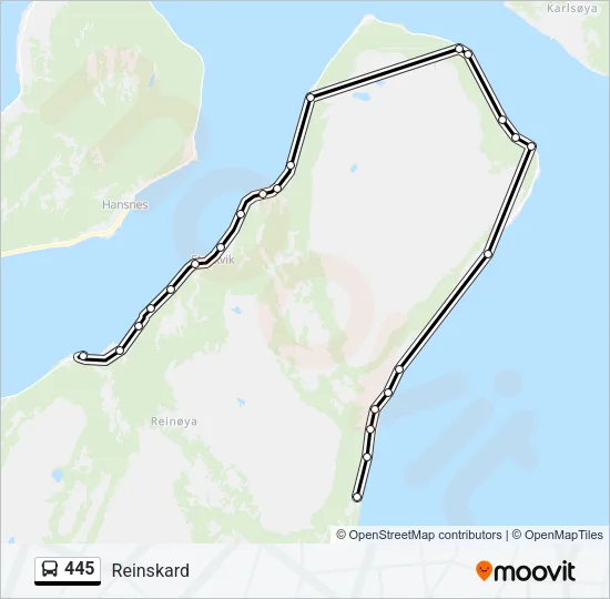 445 Bus Line Map