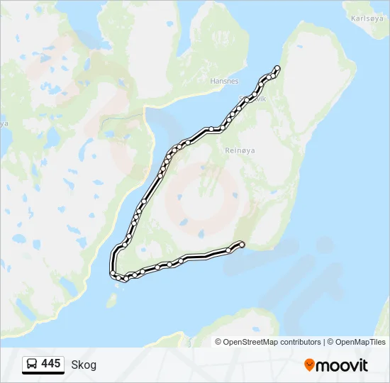 445 Bus Line Map