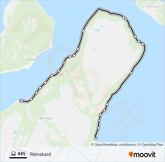 445 bus Line Map