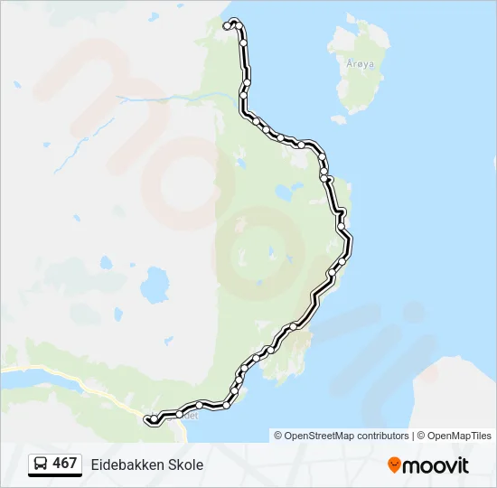 467 Bus Line Map