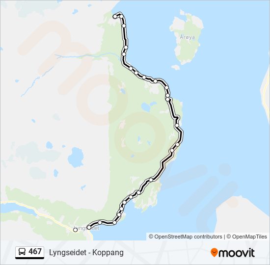 467 bus Line Map