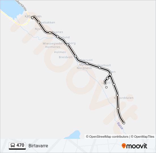 470 Bus Line Map