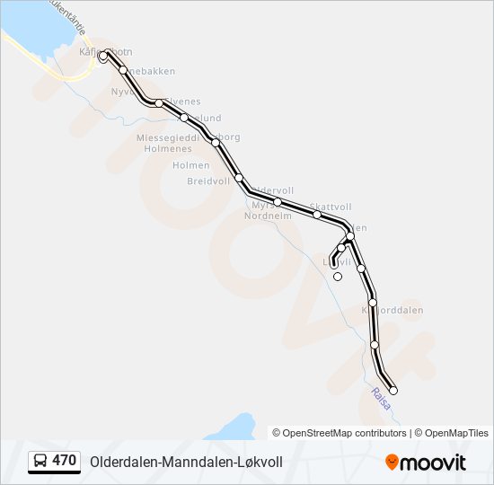 470 bus Line Map